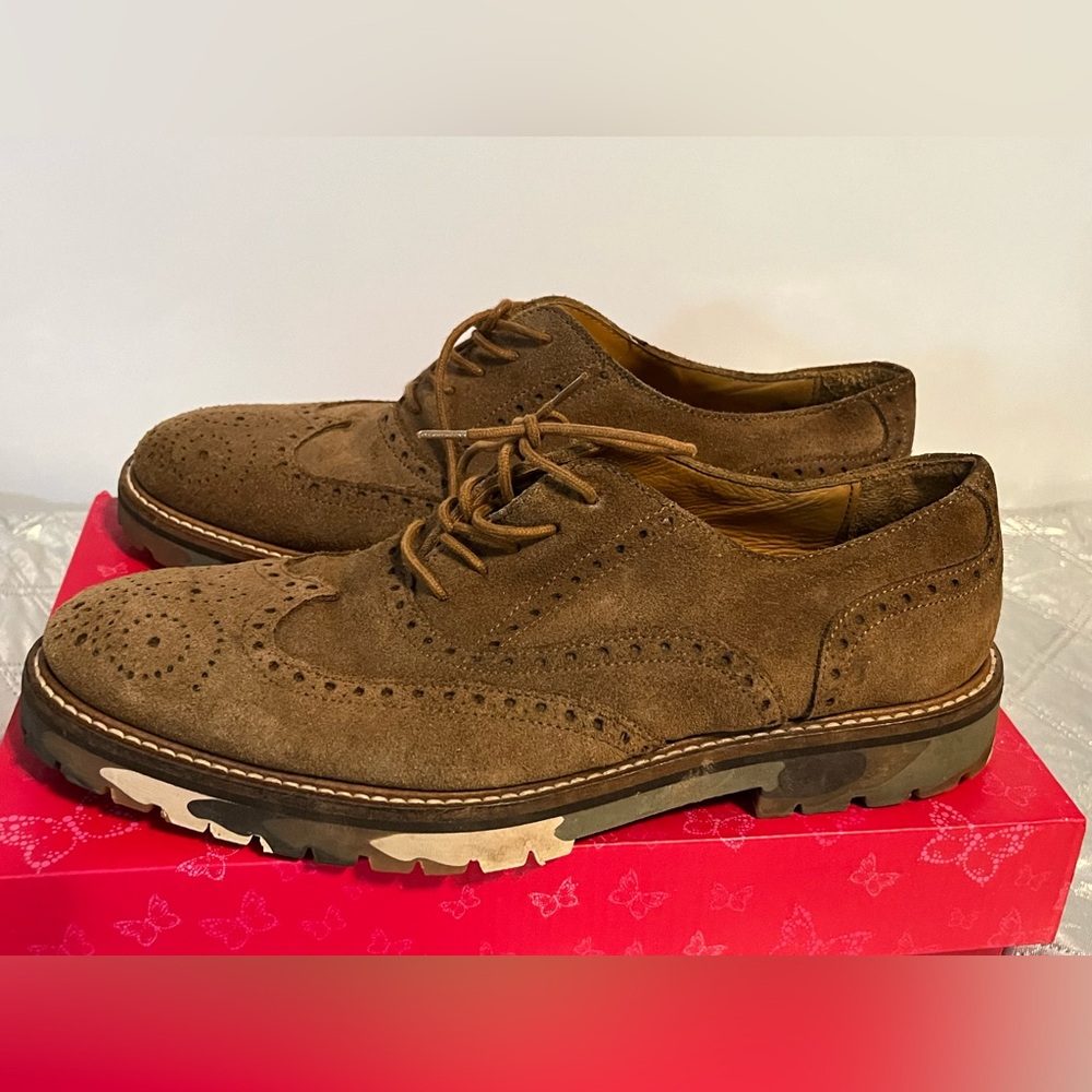 Donald Pliner Men's Brown Suede Wingtip Lace-Up Shoes size 7